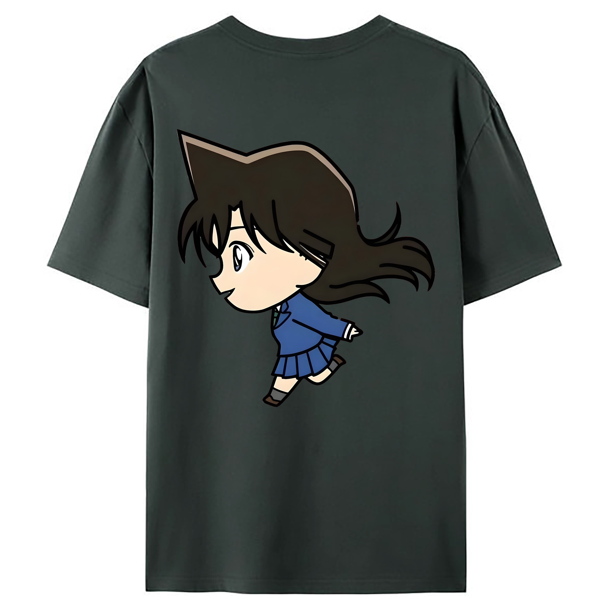 （画像用） 名探偵コナン 毛利 蘭 もうり らん、モーリ ラン Detective Conan Rachel Moore 綿100％ メンズ半袖Tシャツ（バックプリント） 通気性